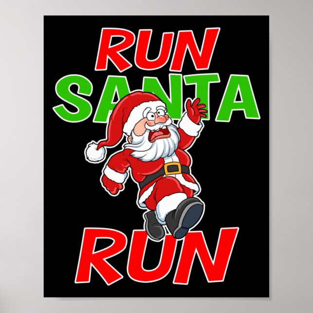 Jul Löpande Present Tröja Tomte Run 5k Lopp Poster (Framsidan)