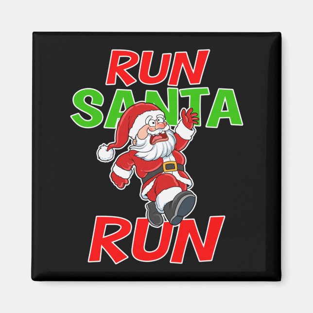 Jul Löpning Present Tröja Tomte Löpning 5k Lopp Magnet (Framsidan)