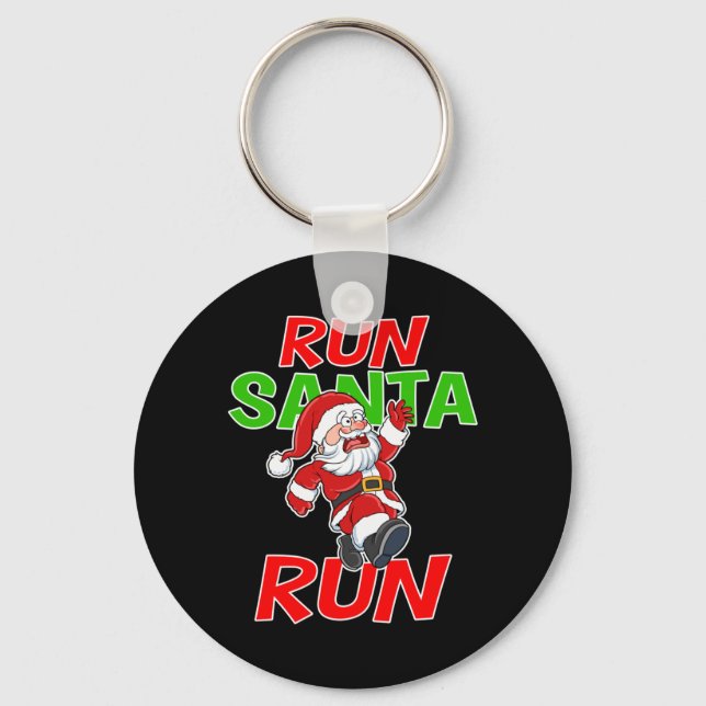 Jul Löpning Present Tröja Tomte Löpning 5k Lopp Nyckelring (Framsida)