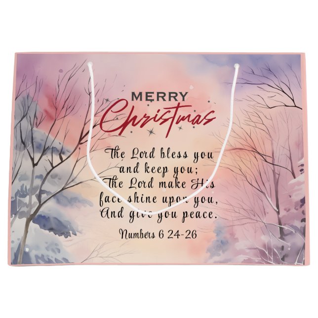 Jul Lord Bless You Bible Verse Winter Snö (Framsidan)