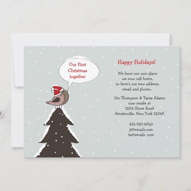 Jul Lovebird Helgdag Flytta Announement Julkort (Framsida)