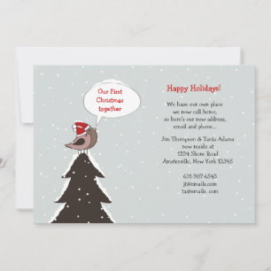 Jul Lovebird Helgdag Flytta Announement Julkort