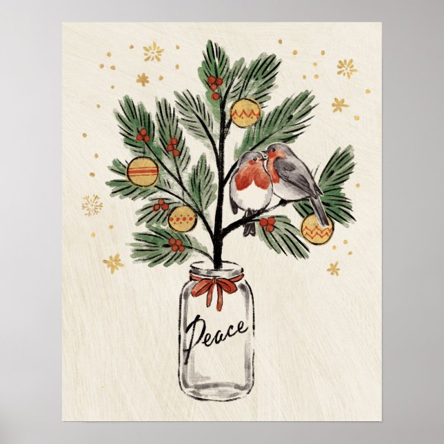 Jul Lovebird Peace Poster (Framsidan)