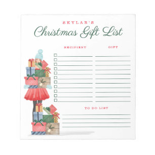 Jul Lovin Girl Julklapp Gift List Anteckningsblock