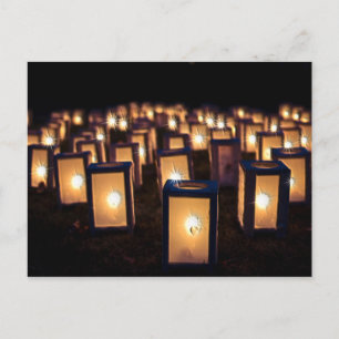 Jul Luminaries på natten Helg Vykort