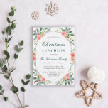 Jul Luncheon Winter Blommigts Greenery Inbjudningar<br><div class="desc">En elegant helgdag luncheon-inbjudan med vattenfärgade buketter av rosa och korallagar i vintergrej,  ett söt mörk grönt manus och enkel modern typografi. Du kan anpassa händelsetypen (helgdag luncheon,  brunch,  te party,  födelsedagsfest,  möhippa osv.).</div>