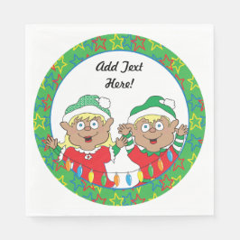 Jul-Lycklig-älvar i Färg Pappersservett