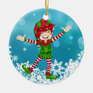 Jul Lycklig Elf - SRF Julgransprydnad Keramik