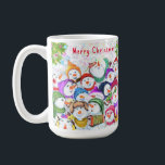 Jul Lycklig Snowmans Firande Mugg Gift<br><div class="desc">Lycklig Snowmans God jul Party Funny Teckning Tecknad Firande - Välj / lägg till din unika text / teckensnitt / Färg - Gör din Snögubbearna gåva - Ändra storlek och flytta eller ta bort och lägg till Speciell / bild med anpassning inslag! - Teckning och MJÖLKS utformning. Du kan också...</div>