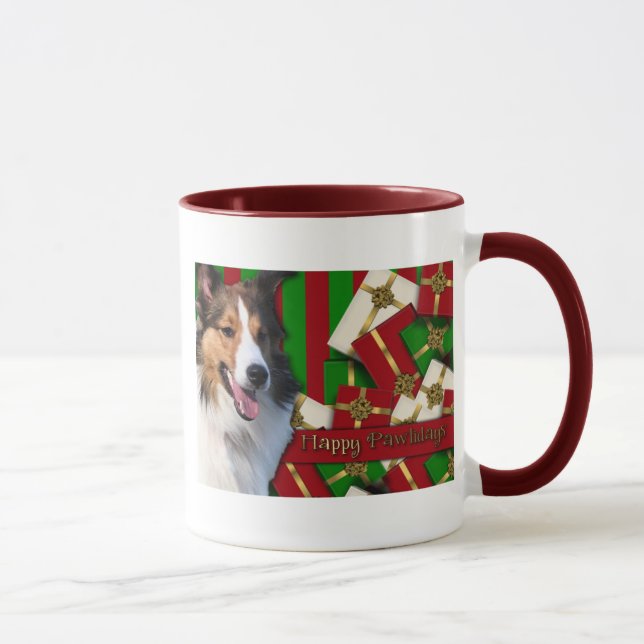 Jul - lyckliga Pawlidays - Sheltie Mugg (Höger)
