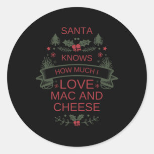 Jul Mac Och Ost Älskare Tröja För Santa Foo Runt Klistermärke