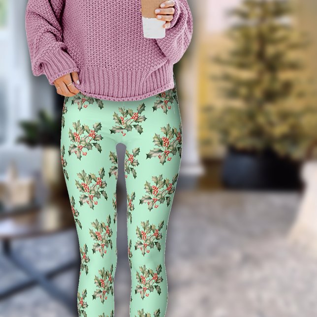 Jul Macaron Färg Mistletoe Leggings (Skapare uppladdad)