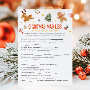 Jul Mad Libs-spel Julkort
