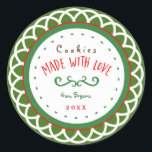 Jul "made with Kärlek" Helgdag Gift Sticker Runt Klistermärke<br><div class="desc">Jul "made with Kärlek" Helgdag Gift Sticker. Lägg till egen anpassningsbar eller lämna tom.</div>