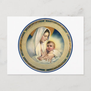 Jul, Madonna och barn för vintage religiös Helg Vykort