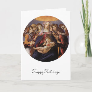 Jul Madonna och Barn w Änglar av Botticelli Helgkort