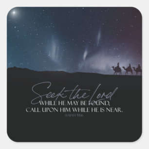 Jul Magi Bible Quote Fyrkantigt Klistermärke