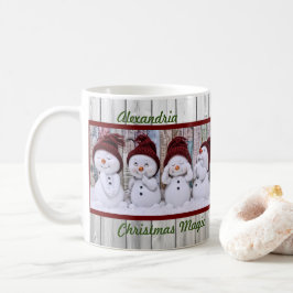 Jul Magi Fyra Söta Snömannar God Jul Kaffemugg