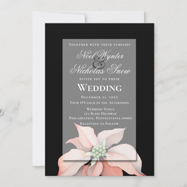 Jul Magi/ Julstjärna/ Svart Bröllop Meddelande (Framsida)