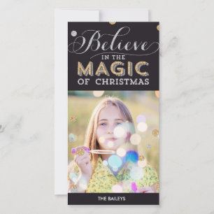 Jul - Magic Helgdag Photo Card - svart Julkort