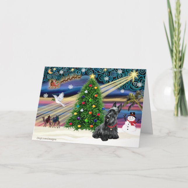 Jul Magic Scottish Terrier 2B Helgkort (Framsida)