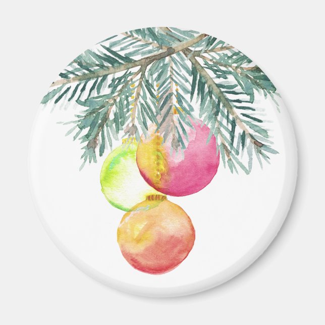 Jul Magnets Watercolor Baubles Magnet (Framsidan)
