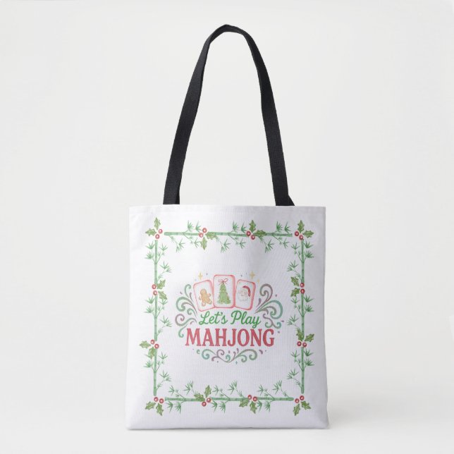 Jul Mahjong  | Låt oss spela Mahjong Tygkasse (Framsida)