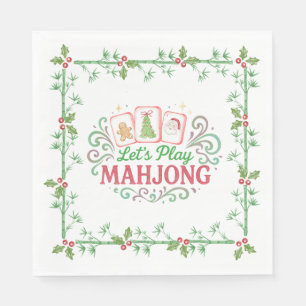 Jul Mahjong-märke Monogram Pappersservett