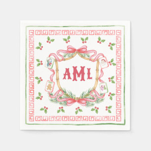 Jul Mahjong Monogram Pappersservett