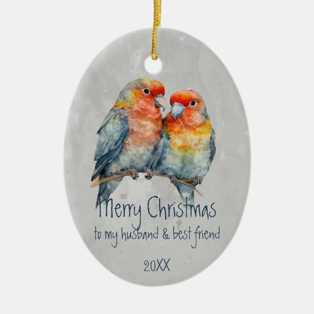 Jul Make & Best Friend Parrot par Julgransprydnad Keramik (Framsidan)