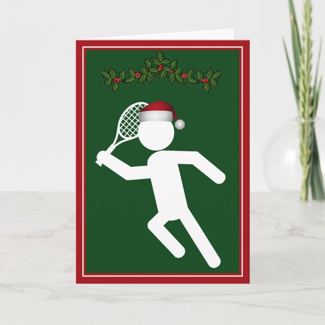 Jul Male Tennis Player - Tennis Symbol Helgkort (Framsida)