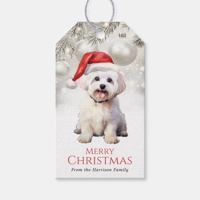 Jul Malteser Hund Presentkort Presentetikett (Framsidan)