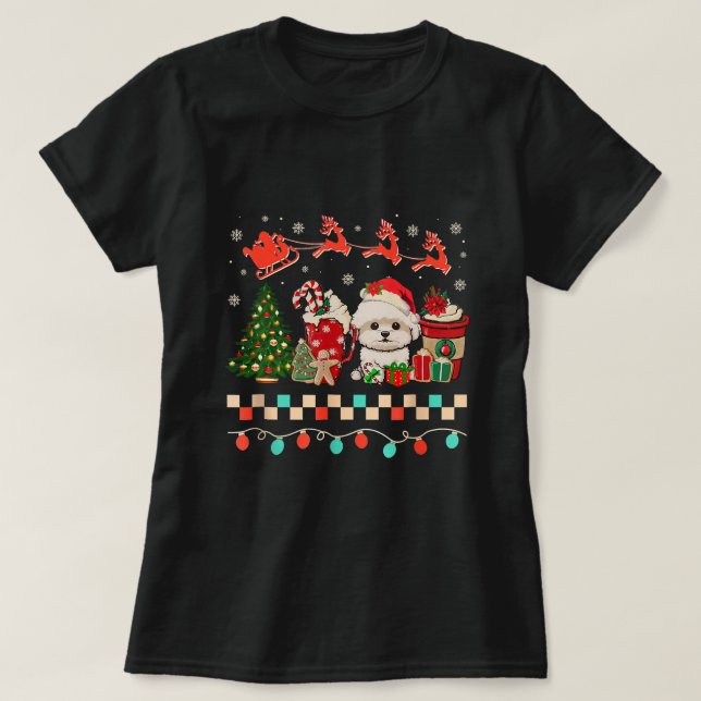 Jul Maltipoo Hund Sweets Winter Mysigt Coffee L T Shirt (Design framsida)