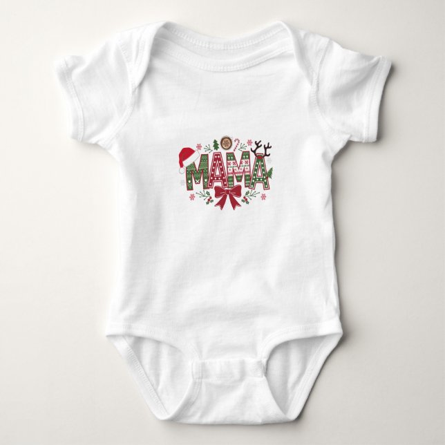 Jul Mamma Coquette Bow Mamma Claus Träd Cake T Shirt (Framsida)
