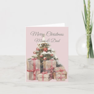 Jul Mamma och Pappa Tack Kort