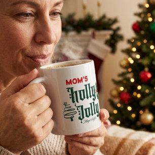Jul Mammas GLADA röda/gröna magi Kaffemugg
