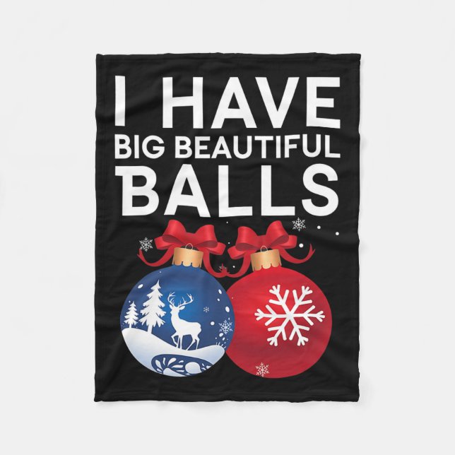 Jul Manar Funny Tees Jag har en stor vacker lum Fleecefilt (Framsidan)