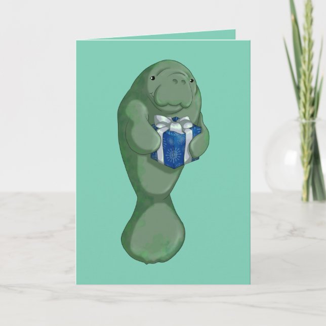Jul Manatee Helgkort (Framsida)