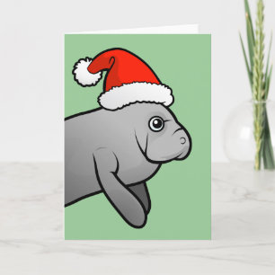 Jul Manatee Santa Helgkort