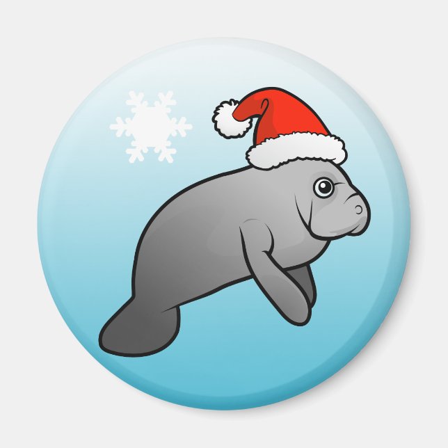 Jul Manatee Santa Magnet (Framsidan)