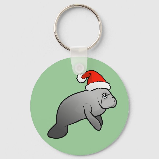 Jul Manatee Santa Nyckelring (Framsida)