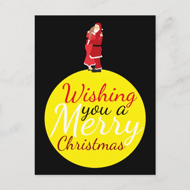 Jul Måne som önskar dig en God jul Holid Helg Vykort (Framsida)