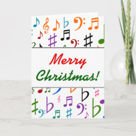 Jul; många färgstarka Musik noter och symboler Helgkort