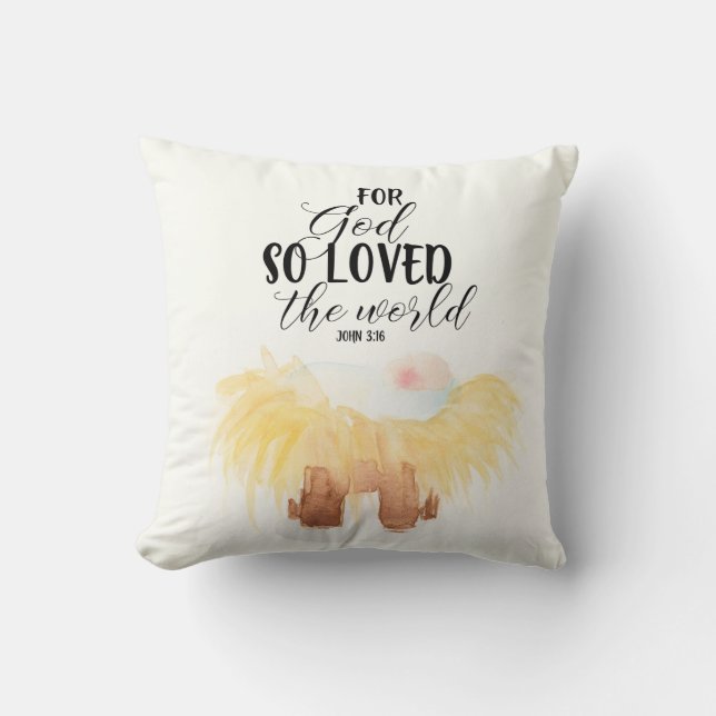 Jul Manger Pillow John 3:16 Kudde (Framsida)