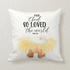 Jul Manger Pillow John 3:16 Kudde