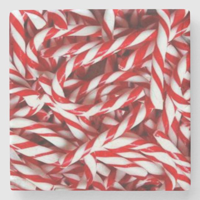 Jul Marble Stone Underlägg, Candy cane Stenunderlägg (Framsidan)