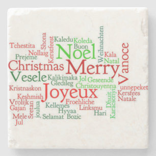 Jul Marble Stone Underlägg, God jul Stenunderlägg