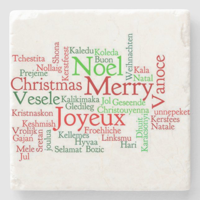 Jul Marble Stone Underlägg, God jul Stenunderlägg (Framsidan)