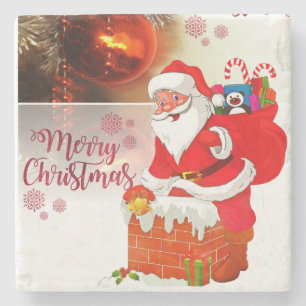 Jul Marble Stone Underlägg, God jul Stenunderlägg