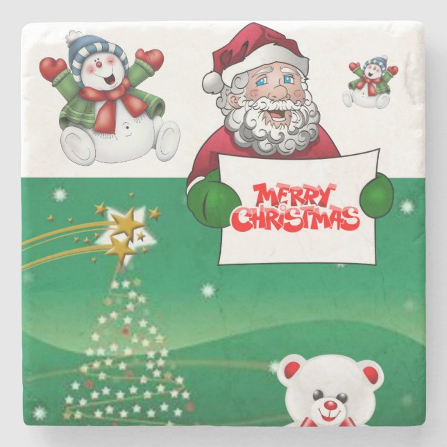 Jul Marble Stone Underlägg, God jul Stenunderlägg (Framsidan)